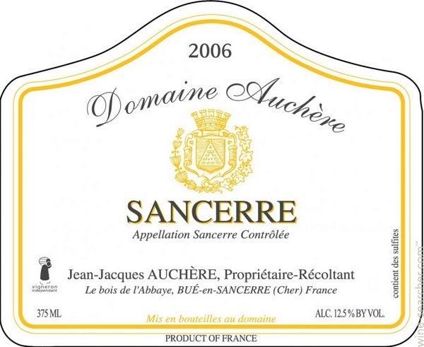 Dom. Auchere Sancerre, Loire, France 2018